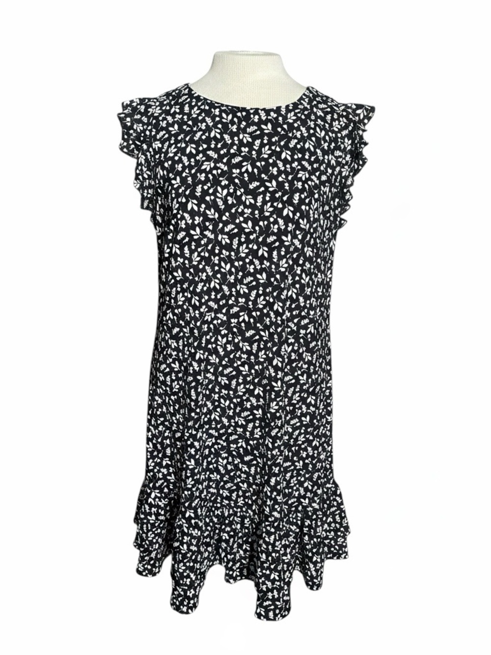 Cottagecore Floral Ruffle Dress Mid